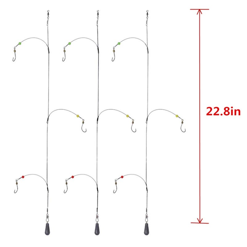 SENYUBBY High Strength 7 Strands Steel Wire Leader Rigs with Hooks Swivels Snap Connect,Saltwater Fishing Assecories Steel Wire Leader with Nylon-Coating - Image 5